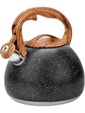 GGC 3.1QT Black Stainless Steel Whistling Tea Kettles For Kitchen Stove Top